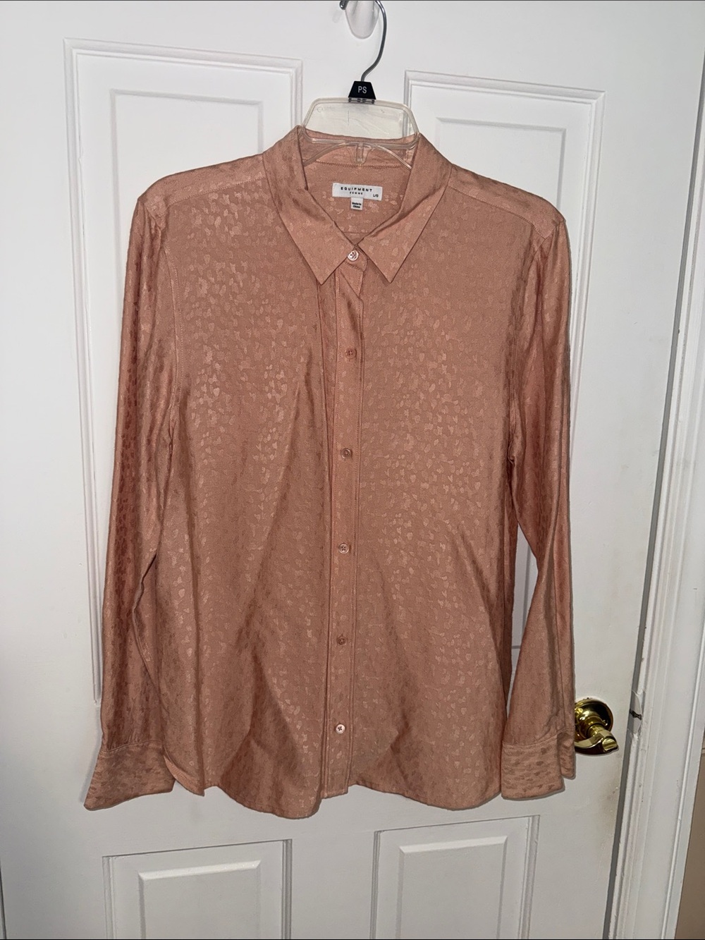 Equipment Slim Fit Pink Long-Sleeve Button-Up Shirt